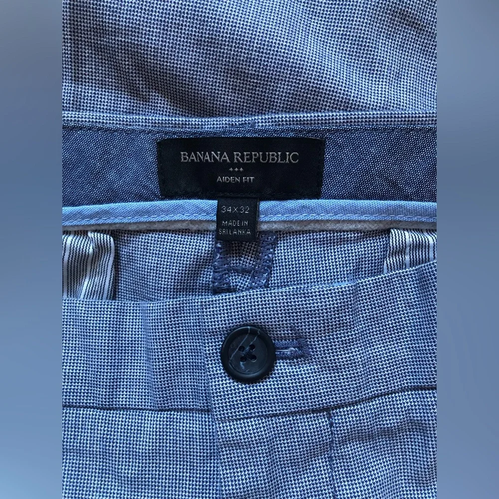 Banana Republic Aiden Fit Men’s Dress Blue Cotton Pants Size 34/32